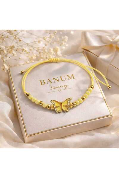 Banum Luxury سوار أنيق بتصميم عصري مع تفاصيل على شكل فراشة ورباط قابل للتعديل