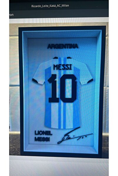 sonvadi Lionel Messi Arjantin Forma İmzalı Çerçeve Hediyelik 14x22 cm