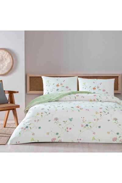 Taç Σετ Παπλωματοθήκης Μονό Πράσινο Lorinda Ranforce