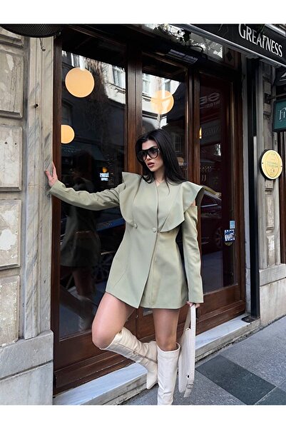 Ekim Store Σακάκι μπλέιζερ με επένδυση και λεπτομέρεια στους ώμους