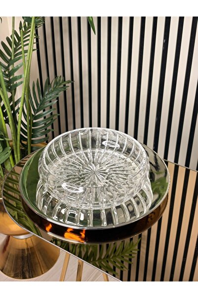 vanilya accessory Pirinç-Gümüş kaplama suplalı kristal kaseli sunumluk adet