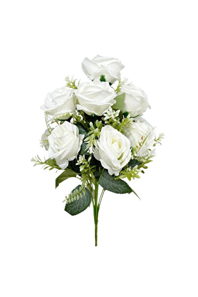 AFO Μπουκέτο με 12 πράσινα διακοσμητικά και λευκά τριαντάφυλλα Eden