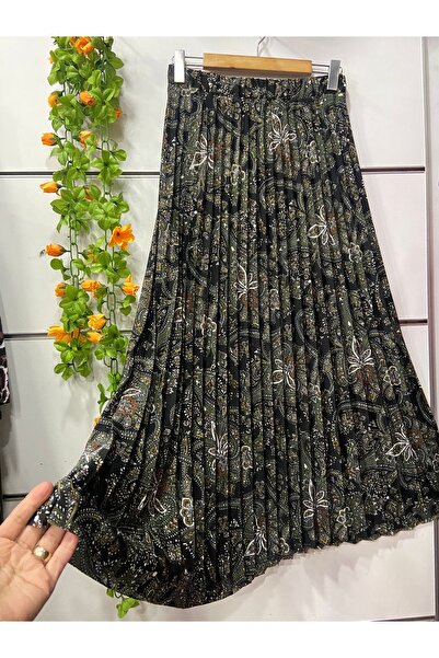 edu collection Patterned Crepe Skirt with Lining