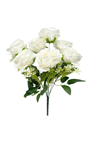 AFO Μπουκέτο με 7 λευκά βελούδινα τριαντάφυλλα Εδέμ