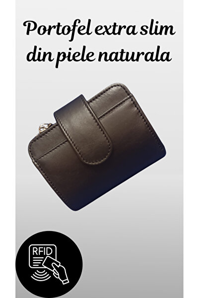 OEM Λεπτό πορτοφόλι από γνήσιο δέρμα - θήκη για κέρματα με φερμουάρ, υποδοχή ...