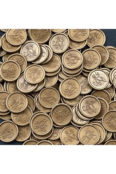 OEM Σετ 25 αυτοκόλλητων σφραγίδων κεριού, σχέδιο Save the Date, χρυσο-μπρονζέ...