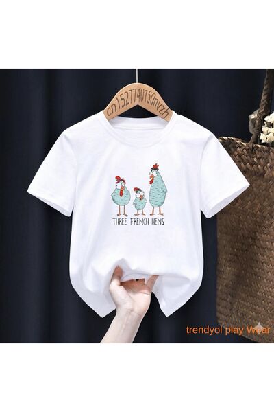 playwear Παιδικό unisex μπλουζάκι με στάμπα Three French Hens, 100% βαμβακερό...