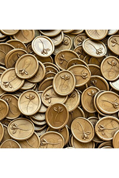 OEM Σετ 25 αυτοκόλλητων σφραγίδων κεριού, σχέδιο τοπόρας, χρυσο-μπρονζέ χρώμα...