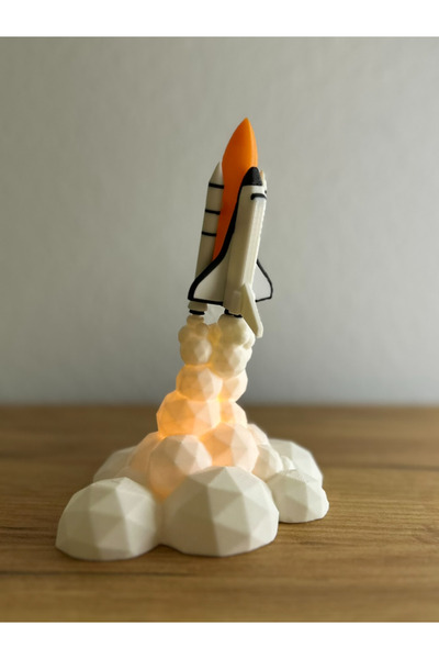 TRİMENT3D Minik Astronot Roketi – Işıklı Çocuk Odası Dekoru