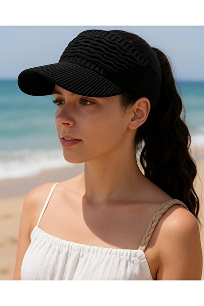 JHTshop Summer Knitted Textured Women's Visor Hat - Sports Style