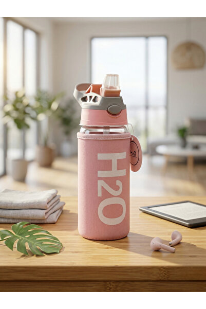 Elista H2O KILIFLI PİPETLİ CAM MATARA * 500 ML