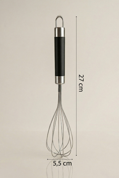 KHAKMA Stainless Steel Wire Whisk |   Pasta Cake Whisk |   Egg Sauce Whisk |   27 cm