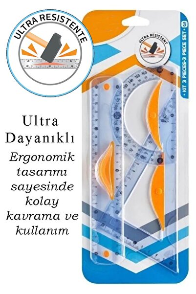 Artlantis Σετ Ανθεκτικών Χαράκων 20 εκ. 1 Πακέτο Πλαστικός Χάρακας Γωνιόμετρο...