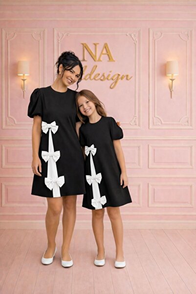 NA ADDESIGN Rochie cu fundă pentru mamă și fiică (ARĂTAȚĂ SE ADĂUGĂ LA COȘUL ...