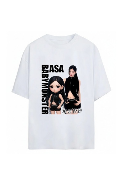 SVART WEAR Asa BabyMonster K-Pop unisex majica prevelikog kroja od 100% pamuka