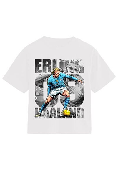 Ingift Unisex Βαμβακερό Μπλουζάκι με Στάμπα Ποδοσφαίρου: Ερλίνγκ Χάαλαντ, Νο.9,