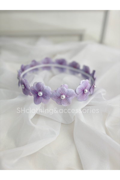 SHClothing accessories Çiçekli İncili Lüx Taç Çember Toka