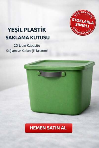 Karmashop 20 Litrelik Yeşil Plastik Saklama Kutusu