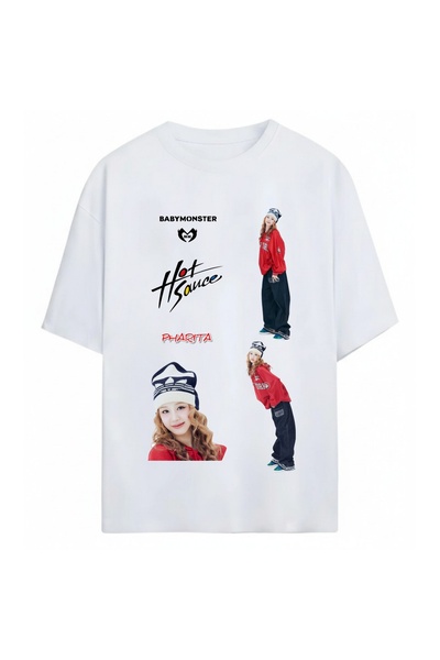 SVART WEAR Pharita BabyMonster K-Pop unisex majica prevelikog kroja od 100% p...