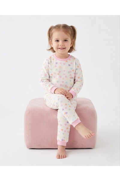 Egelite Girl's Heart Printed Crew Neck Seasonal 100% Cotton Nightgown Top and...