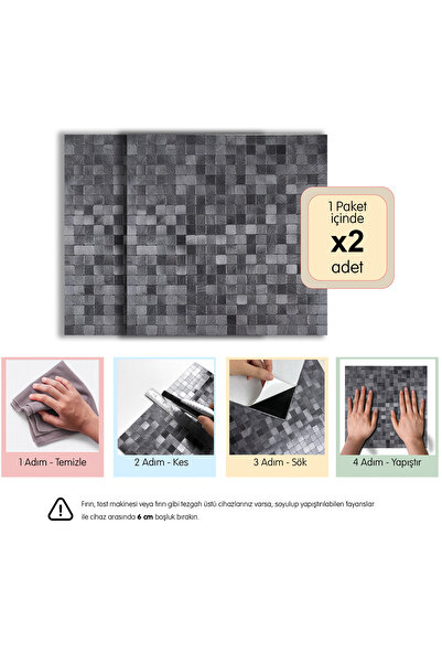 Stickez Tiles 3D Kendinden Yapışkanlı Metal Kompozit Duvar Karosu 30 cm x 30 ...