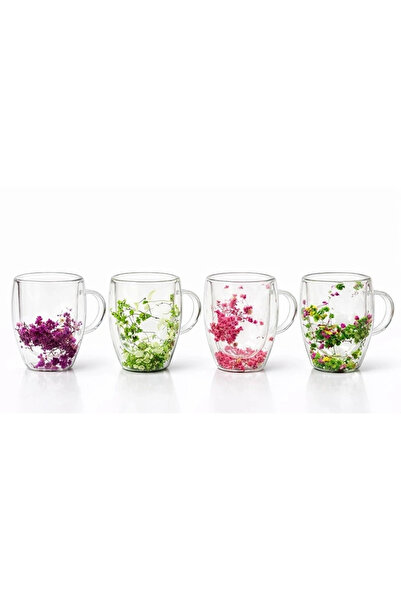 Generic Brand Double Glass Flower Mug Cup Alk4468