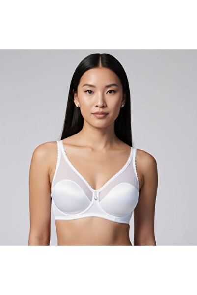 Yeni İnci Γυναικείο σουτιέν με λεπτομέρειες από τούλι και λάστιχο, με ενίσχυσ...