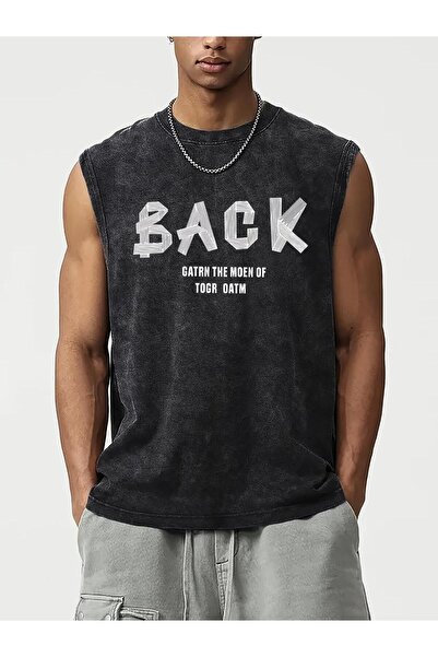 CLASSY.MODA Unisex Αμάνικο Υπερμεγέθες T-Shirt με στάμπα, Πλενόμενο, Street S...