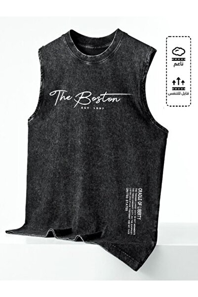 CLASSY.MODA Unisex Αμάνικο Υπερμεγέθες T-Shirt με στάμπα, Πλενόμενο, Street S...