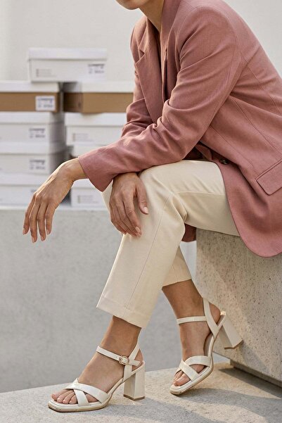 KRISTE BELL Li̇da Original Kri̇stebell Open Platform Women's Heel Shoes Beige