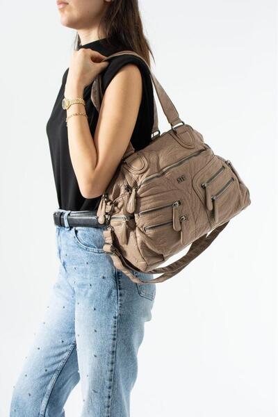 Baginn Y.S.Deri Γυναικεία Τσάντα Ώμου Vegan Δερμάτινη Τσάντα με Πολλές Τσέπες...