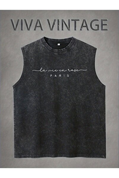 CLASSY.MODA Unisex Αμάνικο Υπερμεγέθες T-Shirt με στάμπα, Πλενόμενο, Street S...