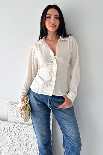 Noa&Noa Γυναικεία μπλούζα με διπλό γιακά – Κομψό βασικό πουκάμισο με λαιμόκοψη V