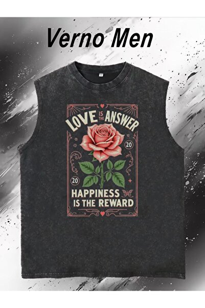 CLASSY.MODA Unisex Αμάνικο Υπερμεγέθες T-Shirt με στάμπα, Πλενόμενο, Street S...