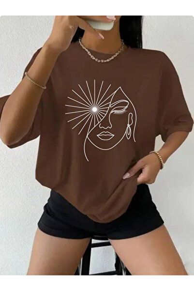 SUNFREE Power Woman Printed Oversize Basic Summer Women's Tshirt