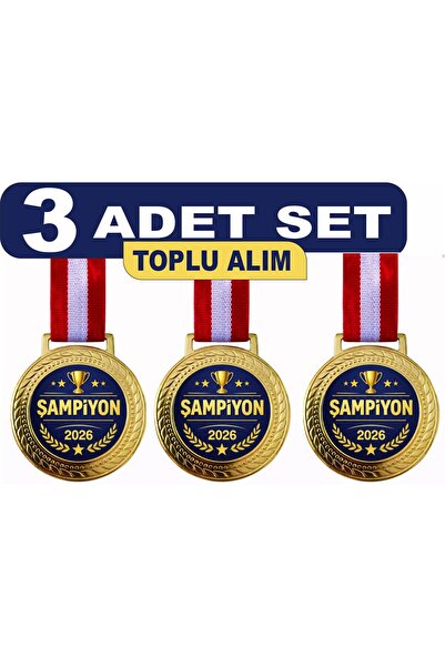Miro Toys 3 τεμάχια Μετάλλιο Πρωταθλητών 2026 – Σετ βραβείων τουρνουά ποδοσφα...