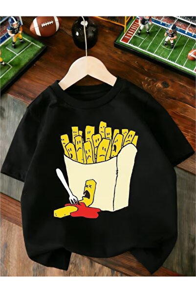 AEMİ Tricou unisex cu imprimeu cu cartofi, supradimensionat, cu gât rotund