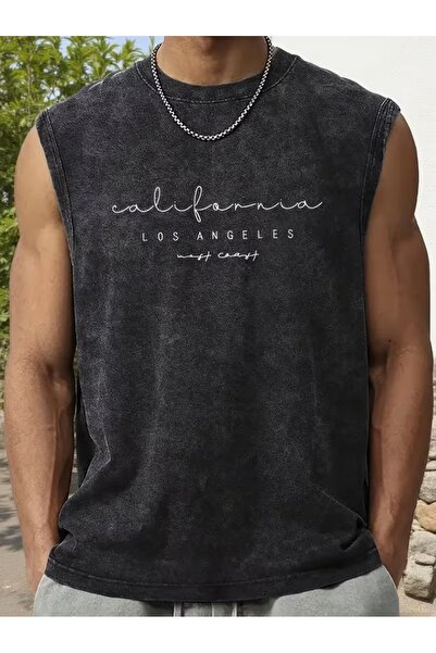 CLASSY.MODA Unisex Αμάνικο Υπερμεγέθες T-Shirt με στάμπα, Πλενόμενο, Street S...