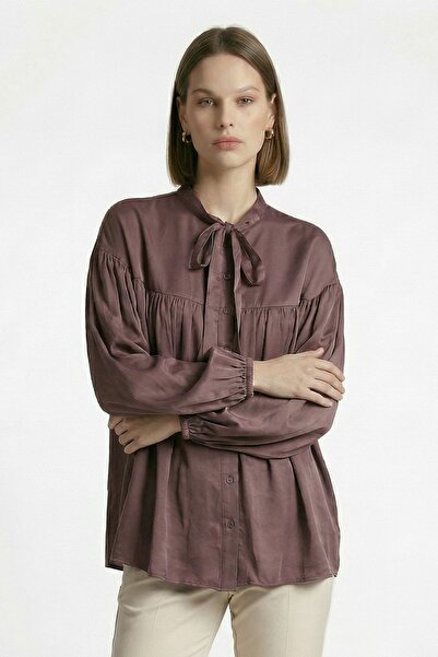 Rays Μπλούζα με μανίκια μπαλόνι, πλισέ και δεμένα λουράκια 0088