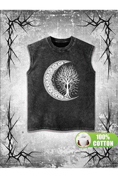 CLASSY.MODA Unisex Αμάνικο Υπερμεγέθες T-Shirt με στάμπα, Πλενόμενο, Street S...