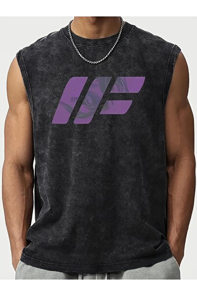 CLASSY.MODA Unisex Αμάνικο Υπερμεγέθες T-Shirt με στάμπα, Πλενόμενο, Street S...