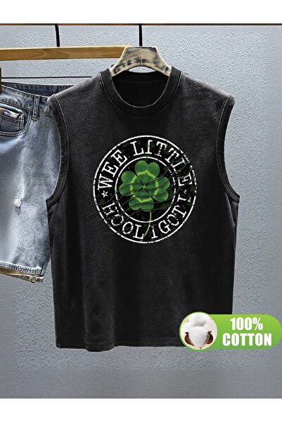 CLASSY.MODA Unisex Αμάνικο Υπερμεγέθες T-Shirt με στάμπα, Πλενόμενο, Street S...