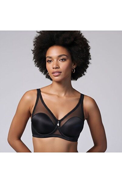 Yeni İnci Γυναικείο σουτιέν με λεπτομέρειες από τούλι και λάστιχο, με ενίσχυσ...