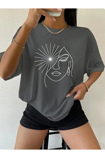 SUNFREE Power Woman Printed Oversize Basic Summer Women's Tshirt