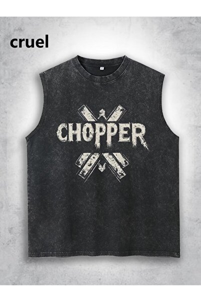 CLASSY.MODA Unisex Αμάνικο Υπερμεγέθες T-Shirt με στάμπα, Πλενόμενο, Street S...