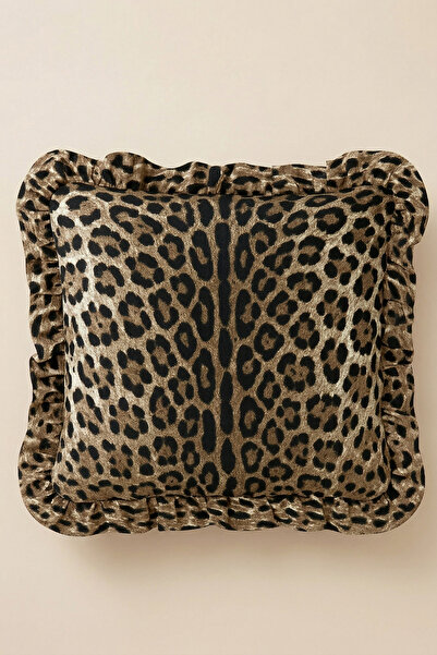 Morlay Κάλυμμα μαξιλαριού με βολάν από βαμβακερό φυσικό ύφασμα, διακοσμητικό ...