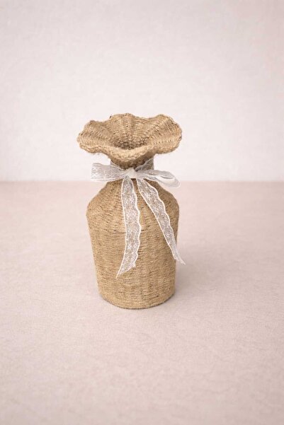 DLN SHOP 1 Piece Bohemian Wicker Hand Knitted Vase - Decorative Vase with Rib...