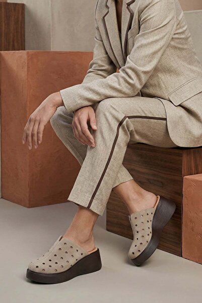 Stilbagshoes ELLİE HAKİKİ DERİ ÖN KAPALI DELİKLİ KADIN TERLİK VİZON