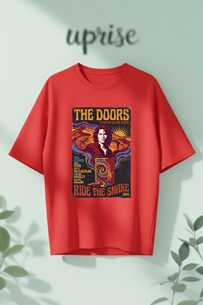 Vordevia Μπλουζάκι The Doors από βαμβάκι με στάμπα, σε oversized γραμμή