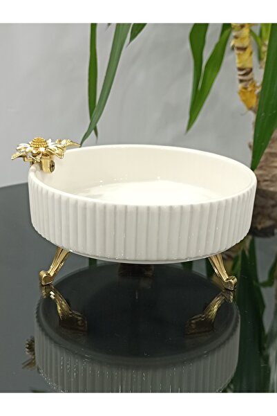 PARILTI HOME COLLECTİON Πορσελάνινο πιάτο με φιγούρες πεταλούδας και μαργαρίτ...